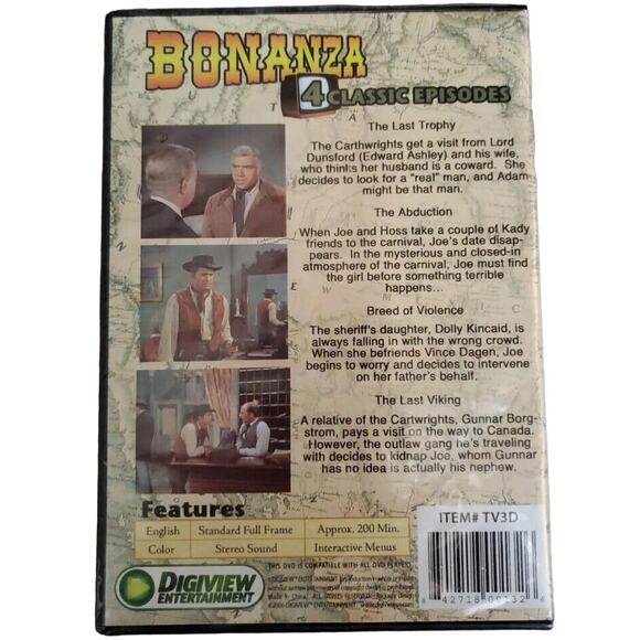 Bonanza 4 Classic Episodes Digiview Entertainment 2006 Primetime Television - Picture 2 of 2